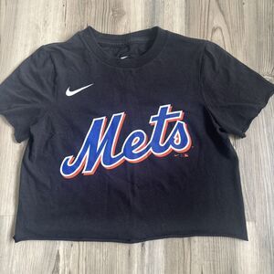 Nike NY Mets Nike Alonso Raw Hem T Shirt Cropped Top Youth Kids Size 8